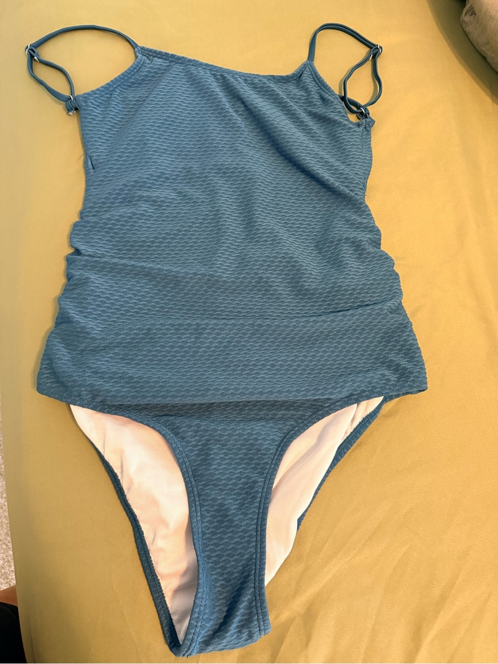 Teal Textured One-Piece Swimsuit
